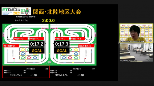 写真:ETロボコン2021 関西・北陸地区大会 エントリークラス チームてつでん レース結果