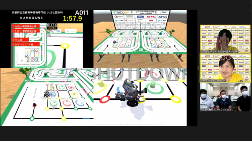 写真:ETロボコン2021 Bブロック大会 アドバンストクラス ＫＡＭＯＧＡＷＡの走行の様子